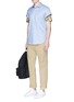 Figure View - Click To Enlarge - COMME DES GARÇONS SHIRT - Camouflage sleeve stripe cotton shirt