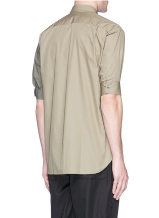 Back View - Click To Enlarge - COMME DES GARÇONS SHIRT - Contrast sleeve hopsack shirt