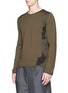 Front View - Click To Enlarge - COMME DES GARÇONS SHIRT - Camouflage patchwork sweater