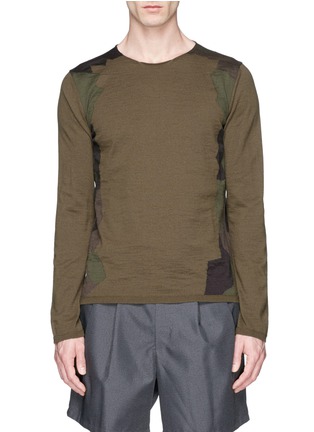 Main View - Click To Enlarge - COMME DES GARÇONS SHIRT - Camouflage patchwork sweater