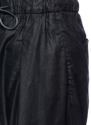 Detail View - Click To Enlarge - ATTACHMENT - Drawstring pleated twill shorts