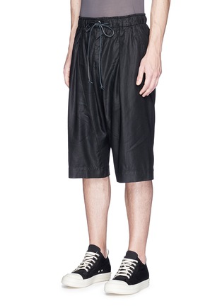 Front View - Click To Enlarge - ATTACHMENT - Drawstring pleated twill shorts