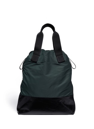 Back View - Click To Enlarge - LANVIN - Drawstring leather-nylon tote