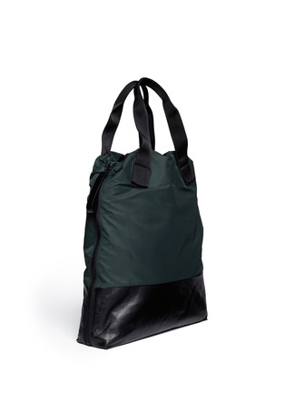 Front View - Click To Enlarge - LANVIN - Drawstring leather-nylon tote
