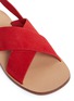 Detail View - Click To Enlarge - MANSUR GAVRIEL - Cross strap suede slingback sandals