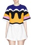 Main View - Click To Enlarge - EMILIO PUCCI - Bonded wavy stripe cropped T-shirt