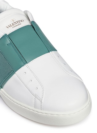 Detail View - Click To Enlarge - VALENTINO GARAVANI - Open leather slip-on sneakers