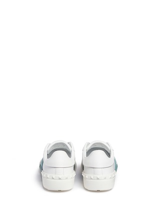 Back View - Click To Enlarge - VALENTINO GARAVANI - Open leather slip-on sneakers