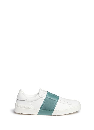 Main View - Click To Enlarge - VALENTINO GARAVANI - Open leather slip-on sneakers