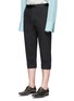 Front View - Click To Enlarge - HAIDER ACKERMANN - Satin trim cropped pants