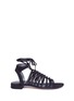 Main View - Click To Enlarge - STUART WEITZMAN - 'Knot Again' tie ankle caged suede sandals