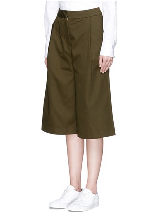 Front View - Click To Enlarge - FFIXXED STUDIOS - 'HBCR' cotton twill pleated culottes