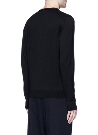 Back View - Click To Enlarge - LANVIN - Floral patch wool-cotton sweater