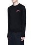 Front View - Click To Enlarge - LANVIN - Floral patch wool-cotton sweater