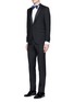 Figure View - Click To Enlarge - LANVIN - Satin trim wool-mohair tuxedo suit