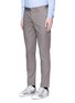 Front View - Click To Enlarge - LANVIN - Braided stripe cotton chinos