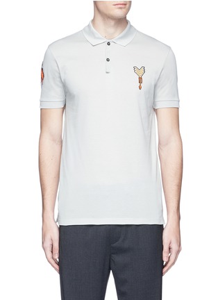 Main View - Click To Enlarge - LANVIN - Arrow and floral patch polo shirt