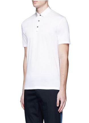 Front View - Click To Enlarge - LANVIN - Ribbon collar polo shirt