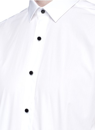 Detail View - Click To Enlarge - LANVIN - Glass crystal button tuxedo shirt