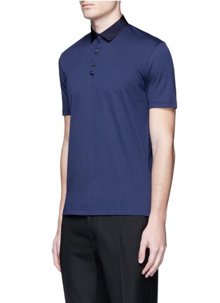 Front View - Click To Enlarge - LANVIN - Ribbon collar polo shirt