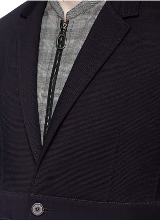 Detail View - Click To Enlarge - LANVIN - Stripe trim cotton piqué soft blazer