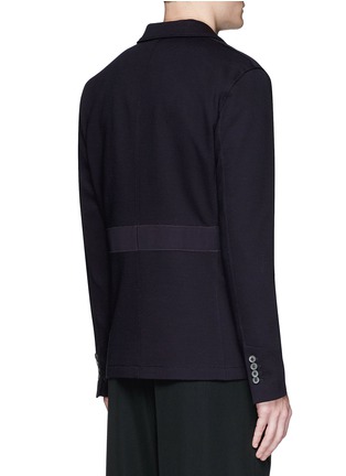 Back View - Click To Enlarge - LANVIN - Stripe trim cotton piqué soft blazer