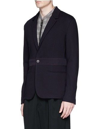 Front View - Click To Enlarge - LANVIN - Stripe trim cotton piqué soft blazer