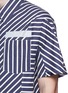Detail View - Click To Enlarge - LANVIN - Reflective trim stripe boxy bowling shirt