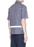 Back View - Click To Enlarge - LANVIN - Reflective trim stripe boxy bowling shirt