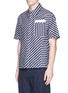 Front View - Click To Enlarge - LANVIN - Reflective trim stripe boxy bowling shirt