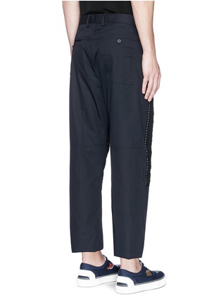 Back View - Click To Enlarge - LANVIN - Contrast panel relaxed twill pants