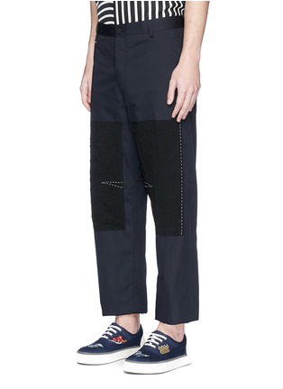Front View - Click To Enlarge - LANVIN - Contrast panel relaxed twill pants