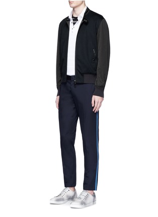 Figure View - Click To Enlarge - LANVIN - Braided stripe cotton chinos