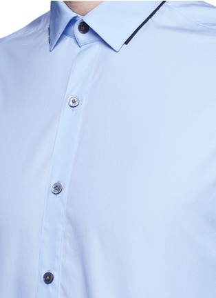 Detail View - Click To Enlarge - LANVIN - Piped collar slim fit shirt