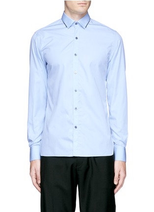 Main View - Click To Enlarge - LANVIN - Piped collar slim fit shirt