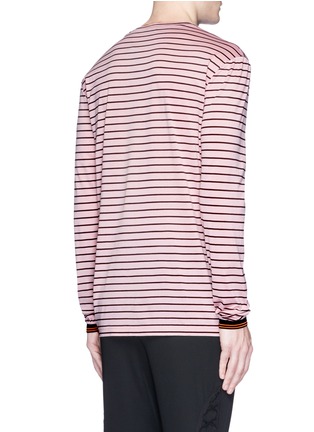 Back View - Click To Enlarge - LANVIN - Patch pocket stripe long sleeve T-shirt