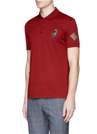 Front View - Click To Enlarge - LANVIN - Embroidered patch polo shirt