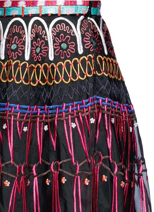 Detail View - Click To Enlarge - 68244 - Aura' floral embroidered sheer silk skirt