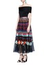 Figure View - Click To Enlarge - 68244 - Aura' floral embroidered sheer silk skirt