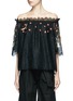 Main View - Click To Enlarge - 68244 - 'Leo' floral embroidered guipure lace off-shoulder blouse