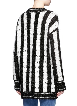 Back View - Click To Enlarge - GROUND ZERO - Bead embroidered glitter stripe sweater
