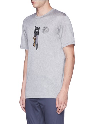 Front View - Click To Enlarge - LANVIN - Saw icon embroidery patch T-shirt