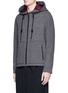 Front View - Click To Enlarge - LANVIN - Wool-blend hooded herringbone jacket