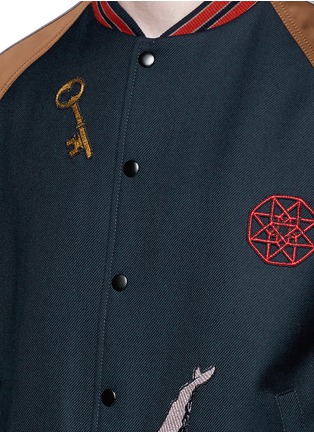 Detail View - Click To Enlarge - LANVIN - Embroidery patch teddy jacket