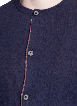 Detail View - Click To Enlarge - LANVIN - Floral print underlay wool cardigan