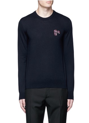 Main View - Click To Enlarge - LANVIN - Lotus flower embroidery wool sweater