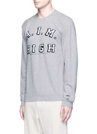 Front View - Click To Enlarge - DENHAM - x Art Comes First 'A.I.M. High' patch sweatshirt