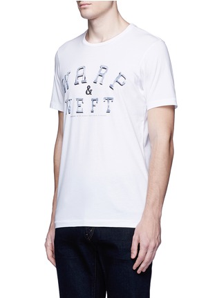 Front View - Click To Enlarge - DENHAM - 'WARP & WEFT' slogan print T-shirt