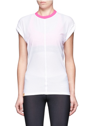Main View - Click To Enlarge - MONREAL - 'Lotus' perforated jersey T-shirt
