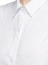 Detail View - Click To Enlarge - CLU TOO - Flocked polka dot drawstring waist poplin shirt